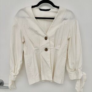 ZARA off white Button-Up Top